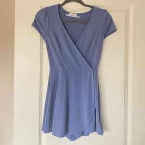 Blue Low Cut Romper